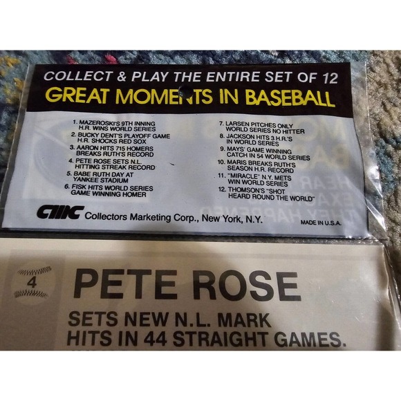 1979 CMC Talking Baseball Cards Pete Rose Cincinnati Reds 33.3 RPM Record USA - Picture 8 of 8